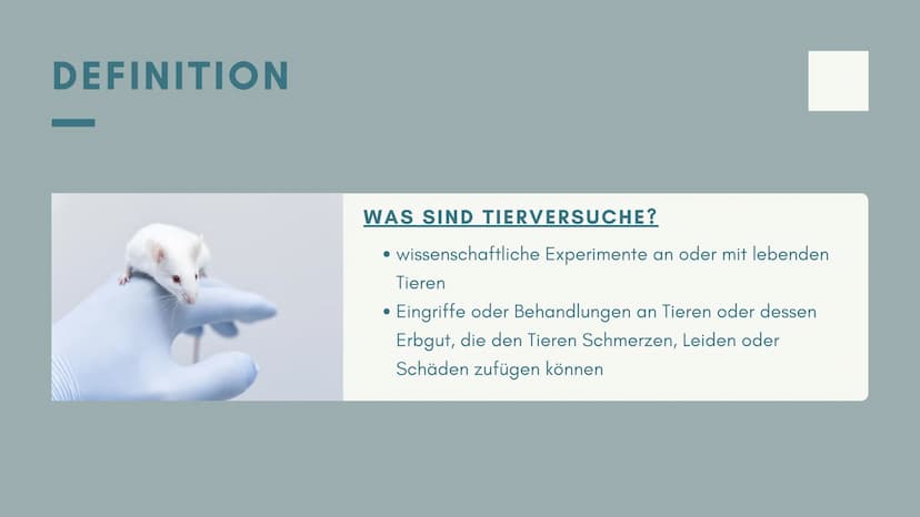 SIND
TIERVERSUCHE
MORALISCH
VERTRETBAR?
von ...
MSA-PRÄSENTATION Gliederung
1
Definition und Zwecke
2 Aktuelle Rechtslage in Deutschland
3 W