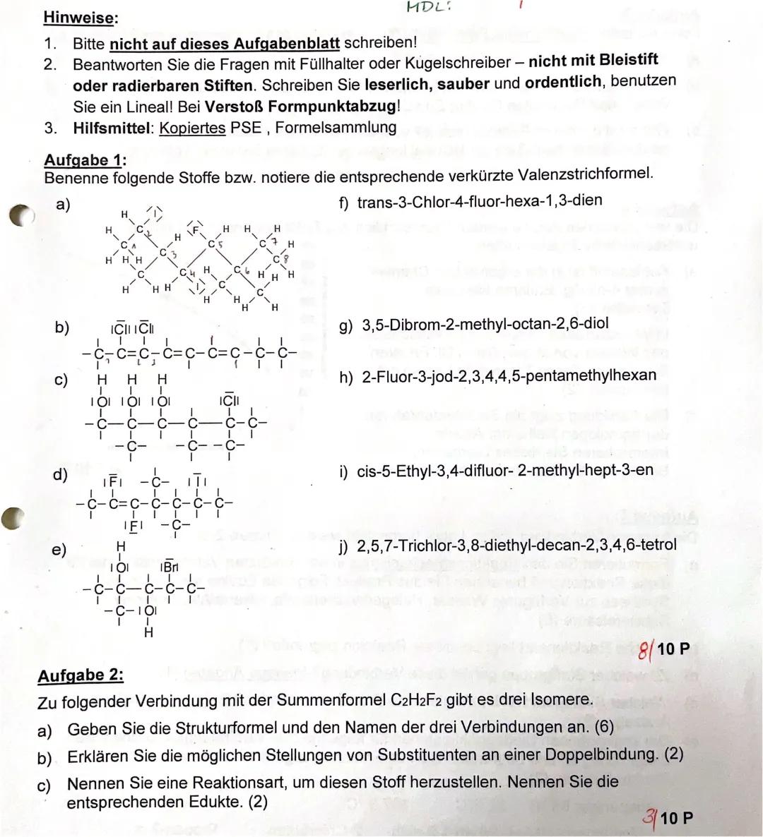 Alkane, Alkene, Alkine & Alkohole