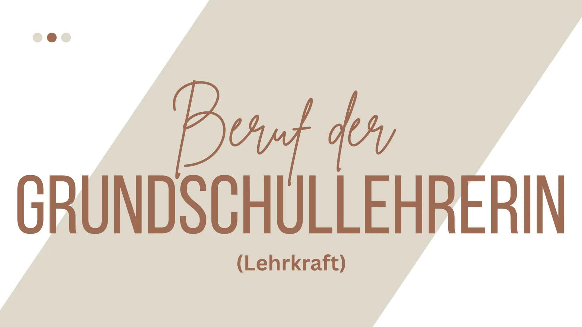 Beruf der
GRUNDSCHULLEHRERIN
(Lehrkraft) ÜBERSICHT
1. Aufgaben eines Lehrers
2. Vor- und Nachteile
3. Voraussetzungen
4. Schulische Vorausse