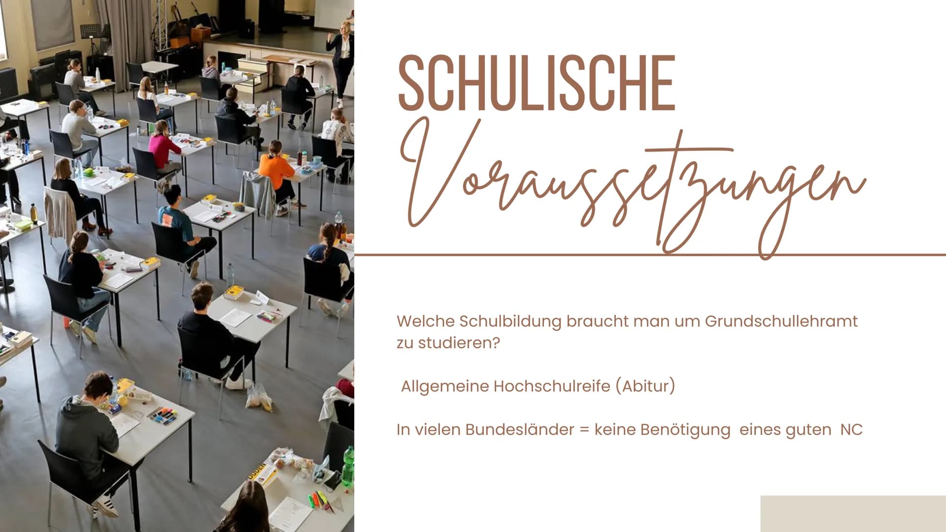 Beruf der
GRUNDSCHULLEHRERIN
(Lehrkraft) ÜBERSICHT
1. Aufgaben eines Lehrers
2. Vor- und Nachteile
3. Voraussetzungen
4. Schulische Vorausse