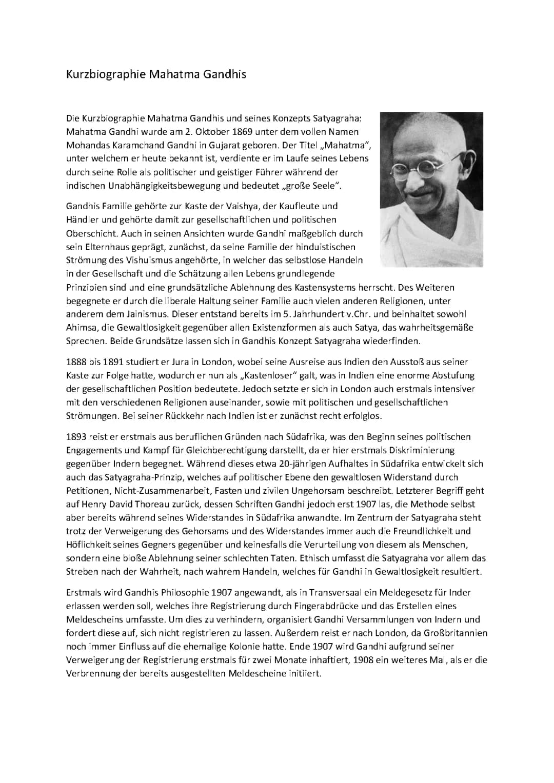 Mahatma Gandhi für Kinder: Steckbrief und wichtige Stationen