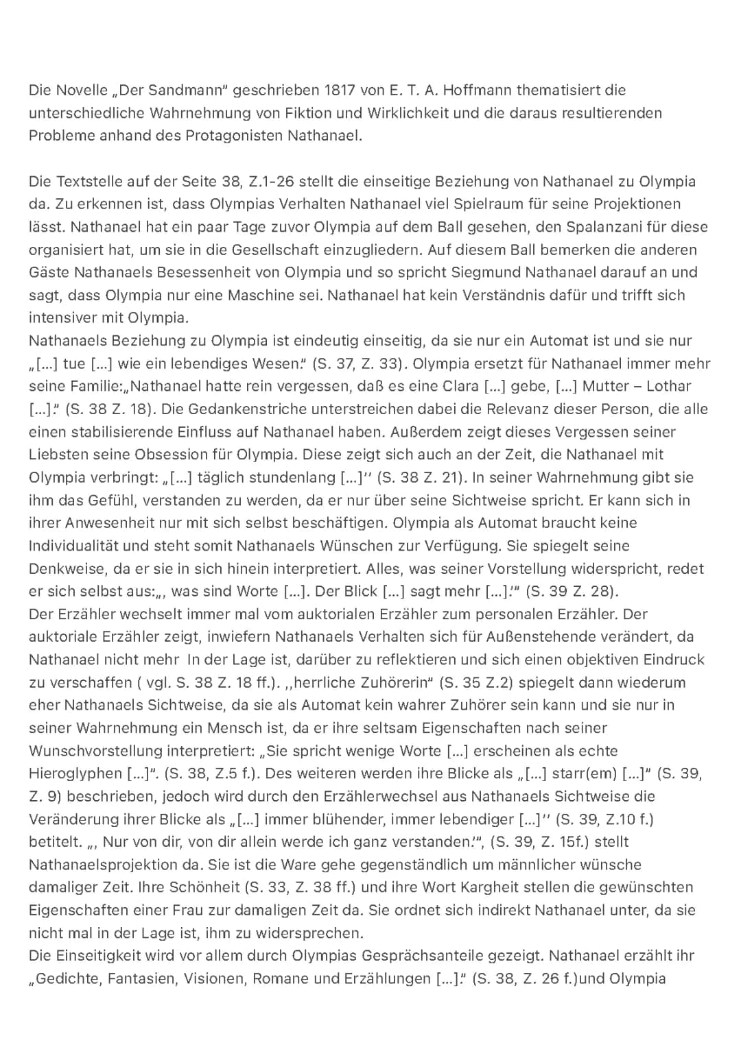 Textanalyse aus ,,der Sandmann‘‘