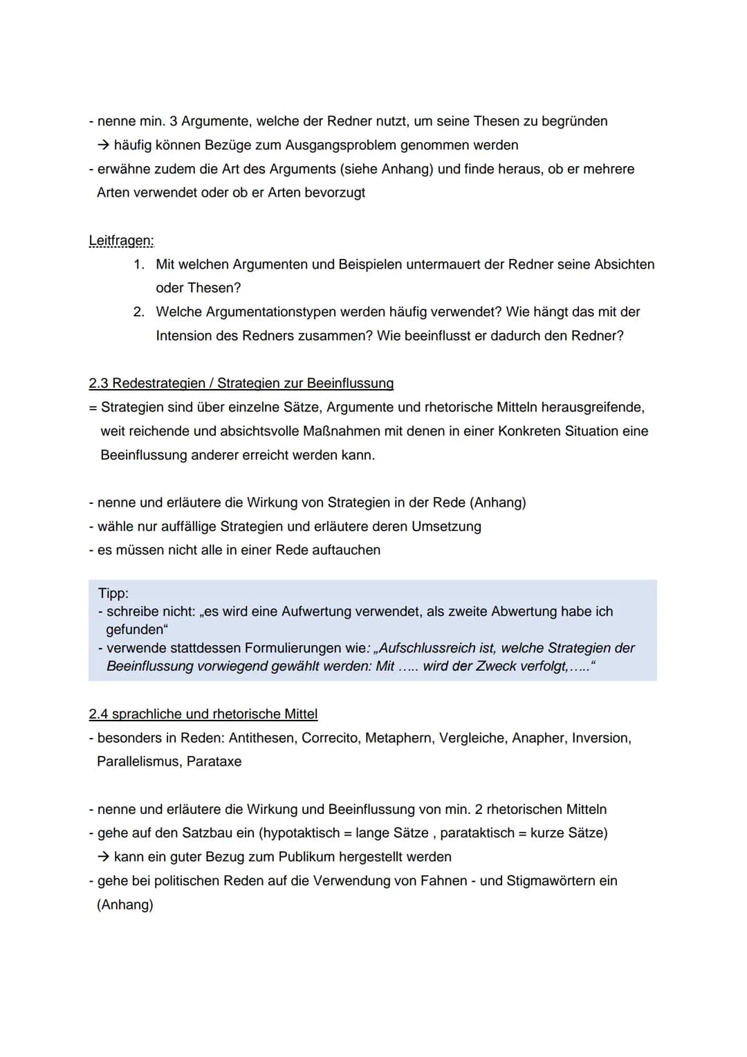 → Analysieren Sie die Rede im Hinblick auf die Position des Verfassers. Stellen Sie
sie dabei seinen Gedankengang und seine Argumentationswe