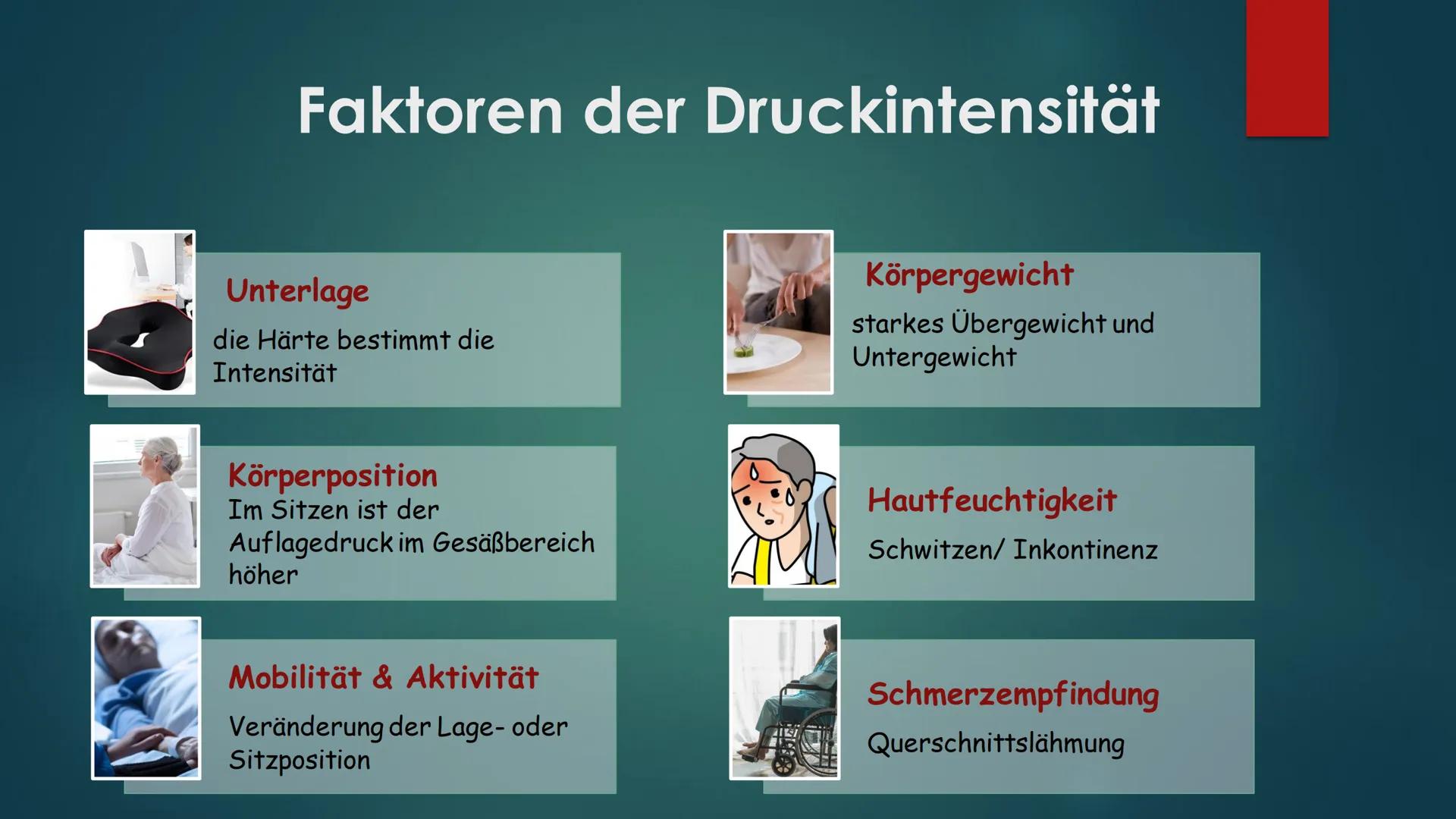 Dekubitus
WAS IST ES?
WIE ENTSTEHT ES? Was ist ein Dekubitus?
> Lokal begrenzte Schädigung der Haut bzw. des darunterliegenden Gewebes
> Med