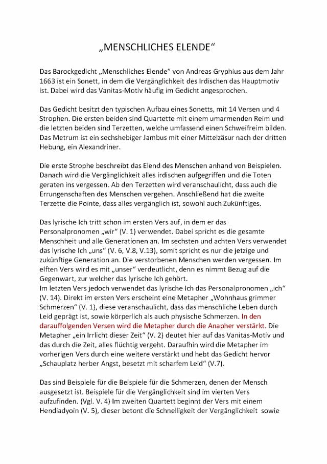 Know Menschliches Elende - Gedichtanalayse thumbnail