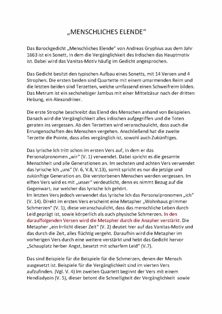 Know Menschliches Elende - Gedichtanalayse thumbnail