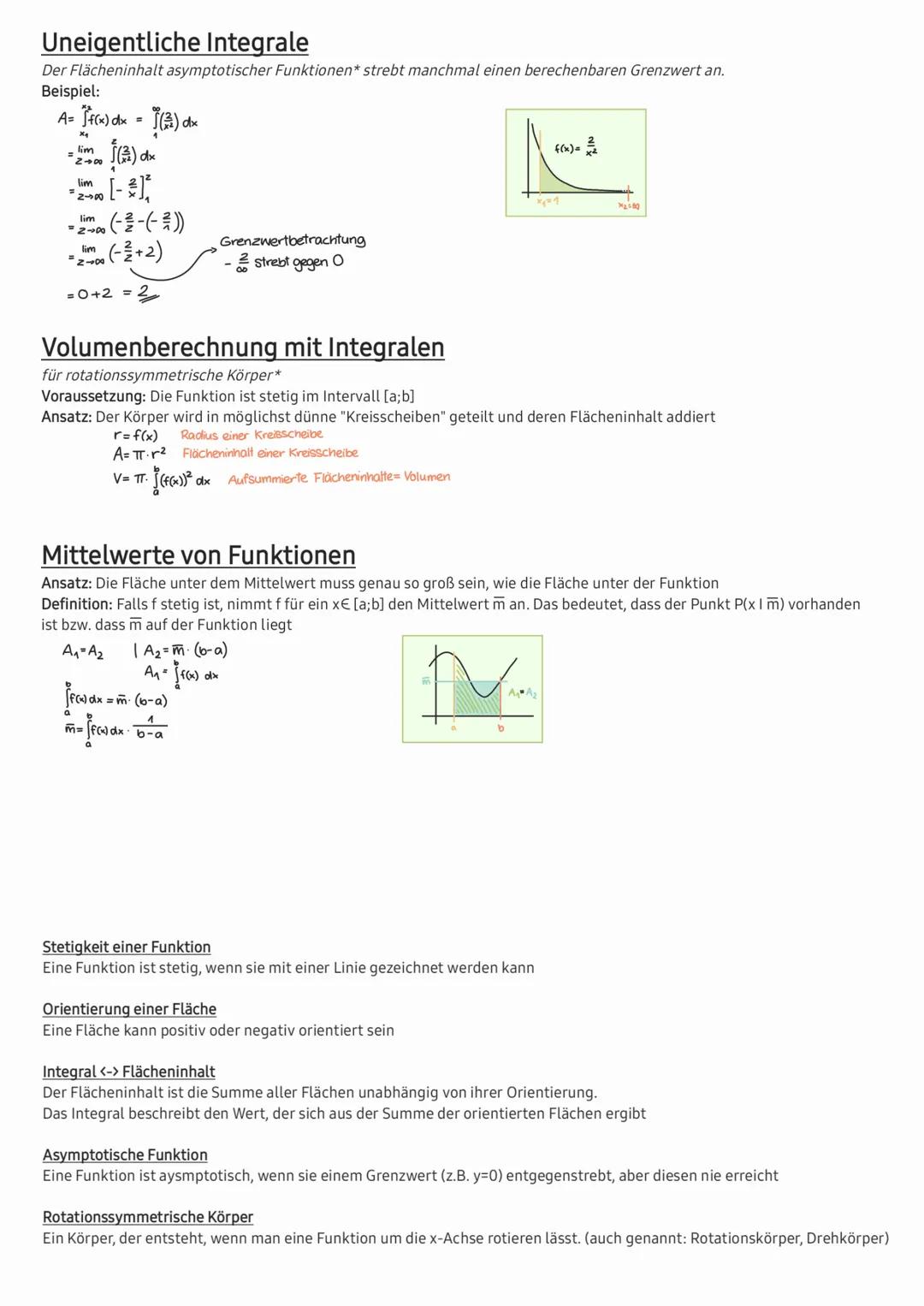 # Allgemeine Informationen
II. Integrale
Fist die Stammfunktion von f
F(x)+c ist die Menge aller Stammfunktionen mit CER
F(x) ist eine Stamm