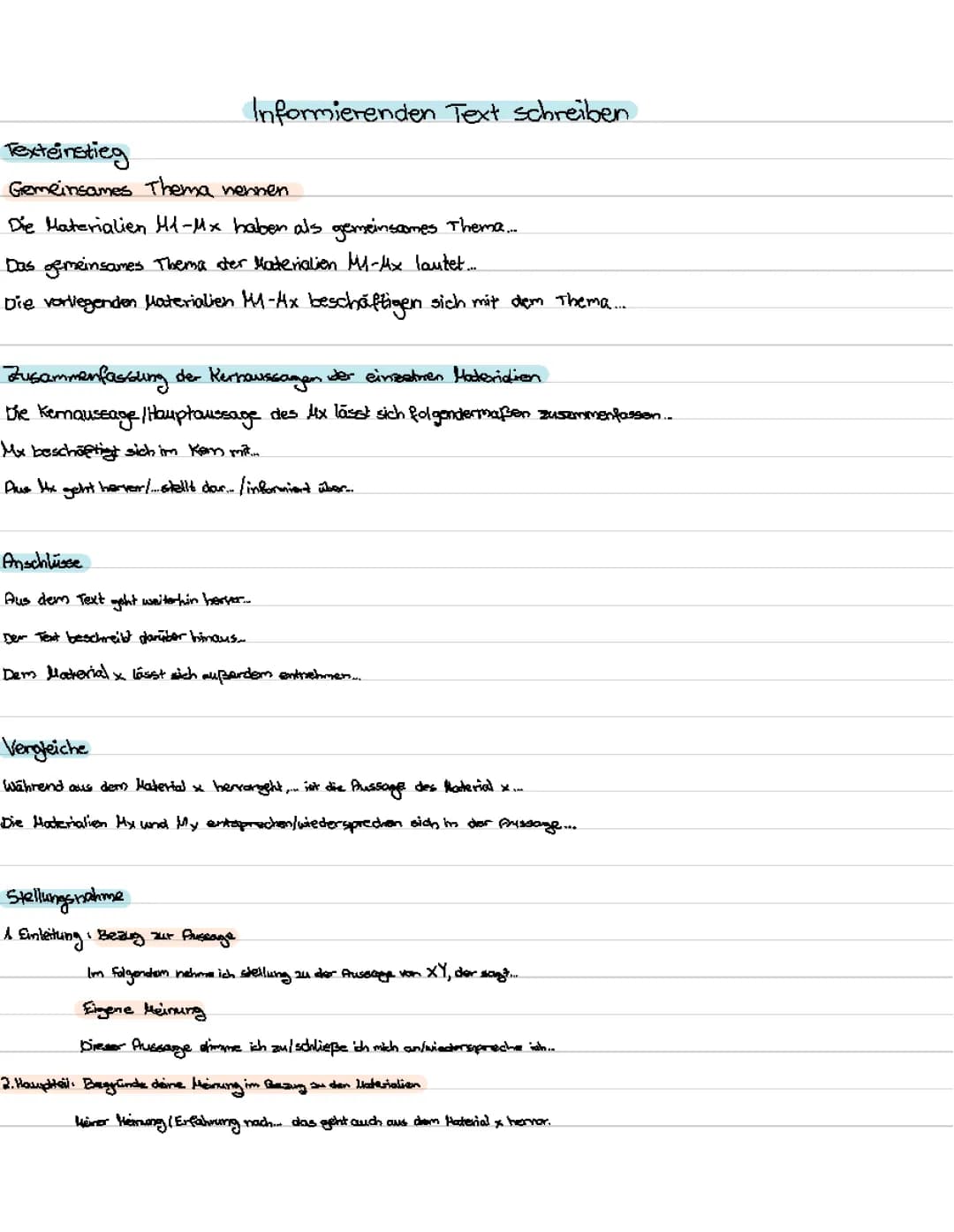 informierenden Text schreiben 