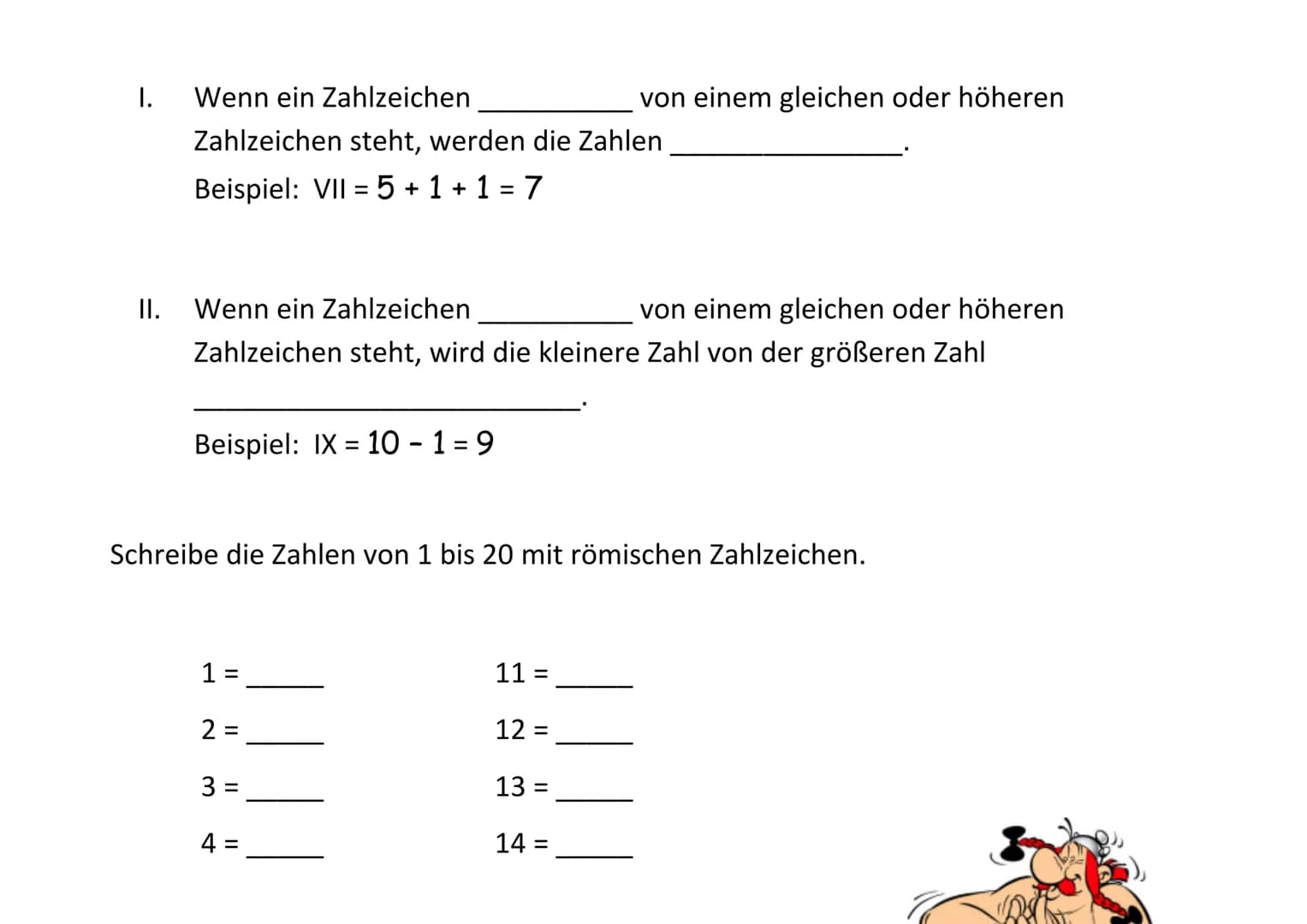 Römische Zahlen
Eine Unterrichtstunde mit Asterix, Obelix und Miraculix
GFS Maximilian Hörmann 10c am 05.06.2018
Einstieg in die Stunde (ca.