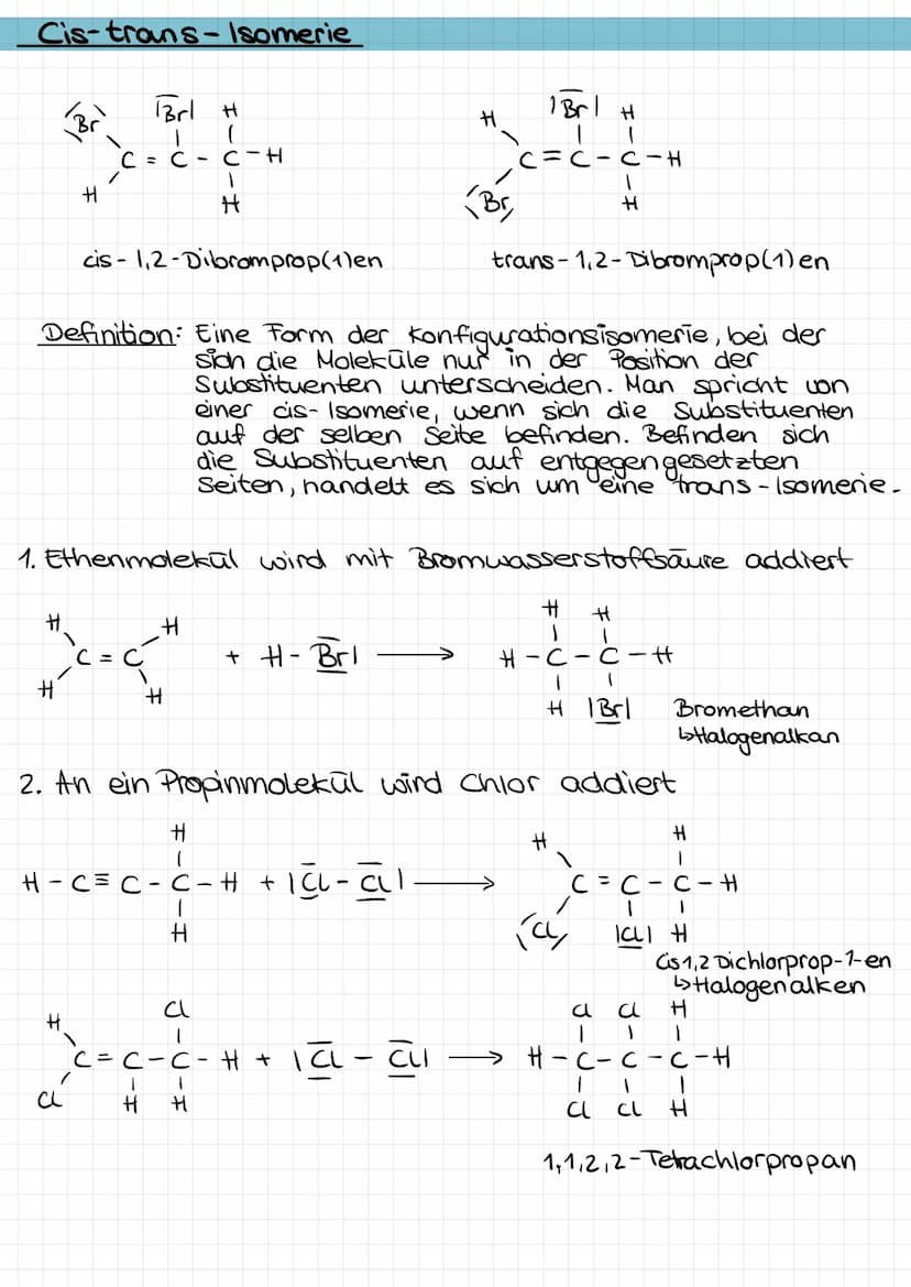 Die radikalische Substitution
Um diesen Reaktionstypen schrittweise nachvollziehen zu können, schreibt man den Reaktionsverlauf häufig in Te