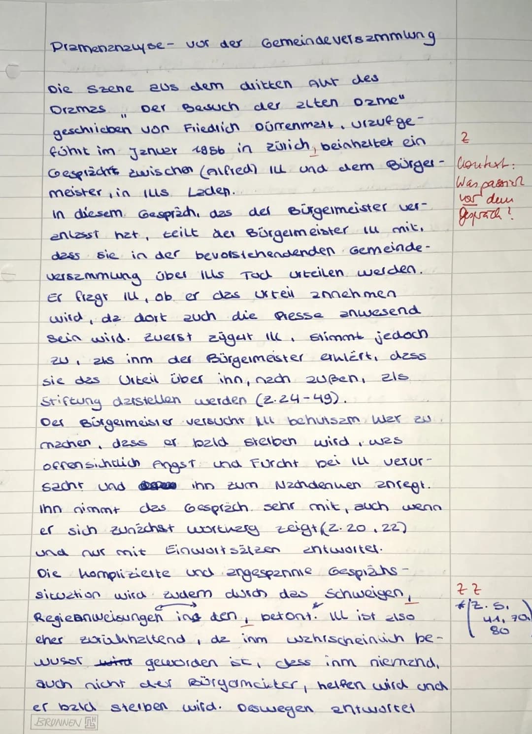 Pramenanalyse- vor der
Die
dritten
aus dem
Aut des
alten oame"
Dramas
Der
Besuch der.
geschrieben von Friedrich Dürrenmatt, urzufge-
fühit i