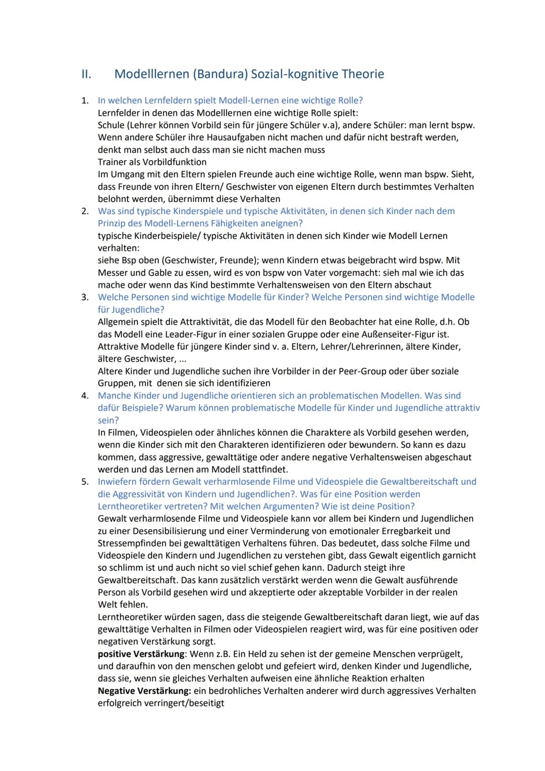 Psychologie
I.
Aggressionstheorien
1. Triebtheorien
Aggression als angeborene Disziplin, unvermeidlicher Teil des
Menschen
Kann Trieb nur ve