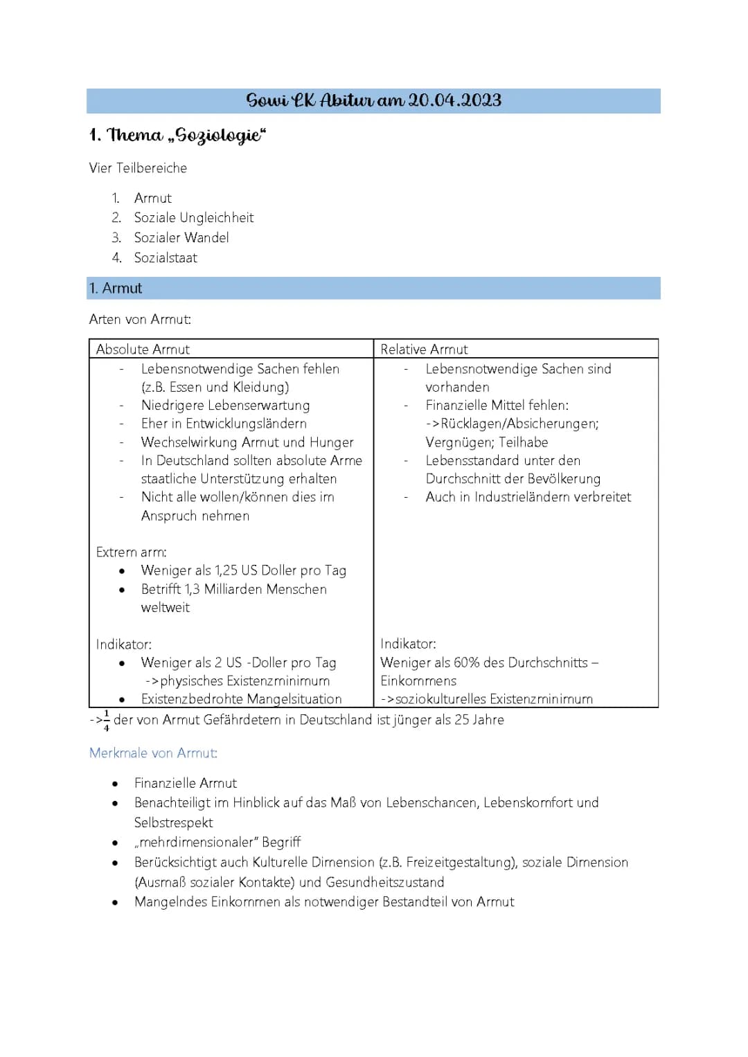 Sowi LK Abi 2023 - Soziologie