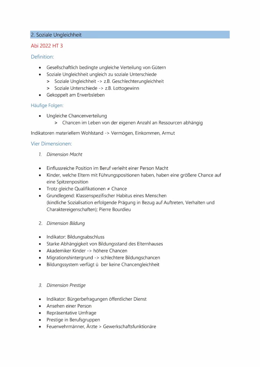 1. Thema ,,Soziologie"
Vier Teilbereiche
1. Armut
2. Soziale Ungleichheit
3. Sozialer Wandel
4. Sozialstaat
1. Armut
Arten von Armut:
Absolu