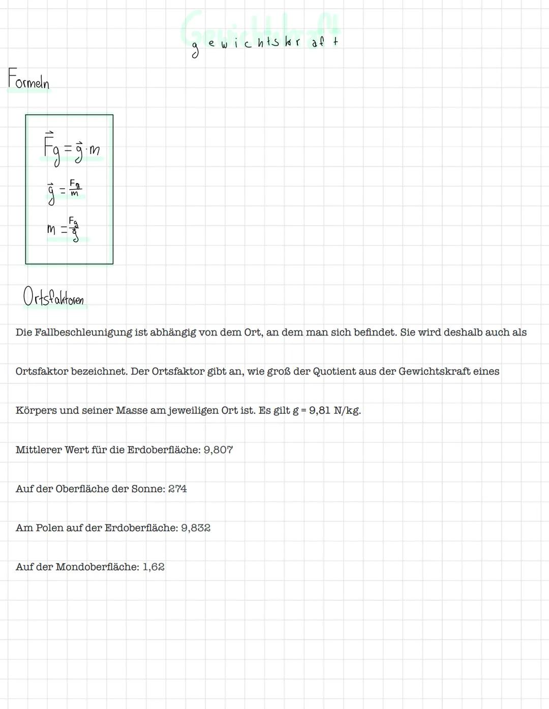 ●
●
Gewichtskraft:
gewichtsuenet
еш
•Die Ursache der Gewichtskraft eines Körpers ist die Anziehung zwischen
der Erde und dem Körper
•Aufgrun