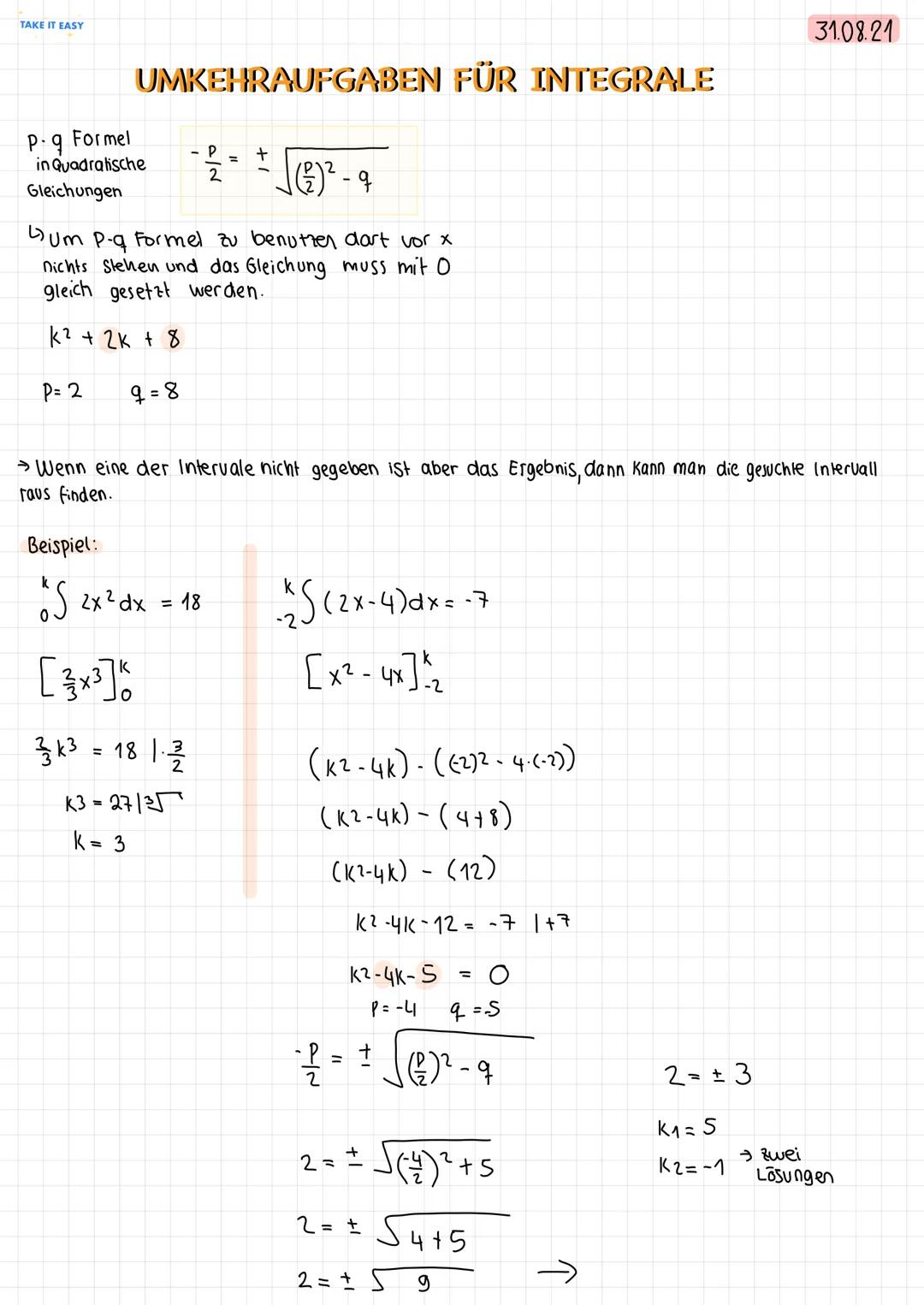 Wie berechnet man Integral ?
↳ Vorgensweise
1. Man bildet zur erst die Stamm funktion F[x] von der gegebene Funktion.
2. Man setzt die Inter