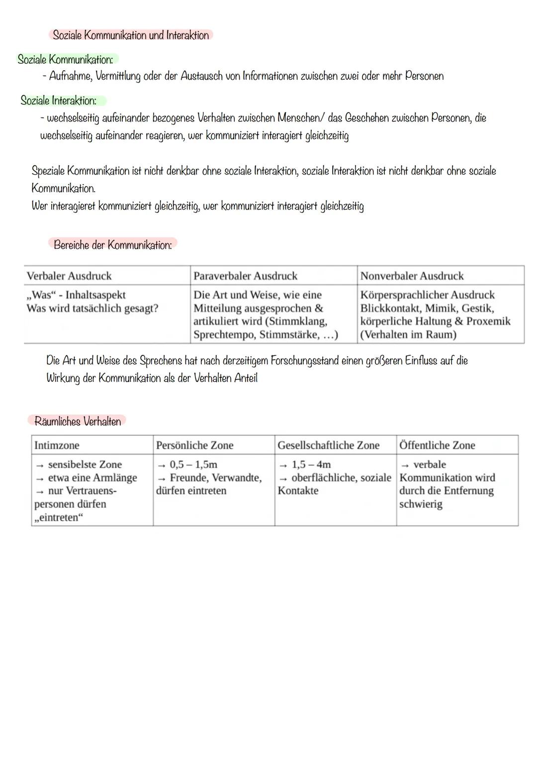 Soziale Kommunikation und Interaktion
Soziale Kommunikation:
- Aufnahme, Vermittlung oder der Austausch von Informationen zwischen zwei oder