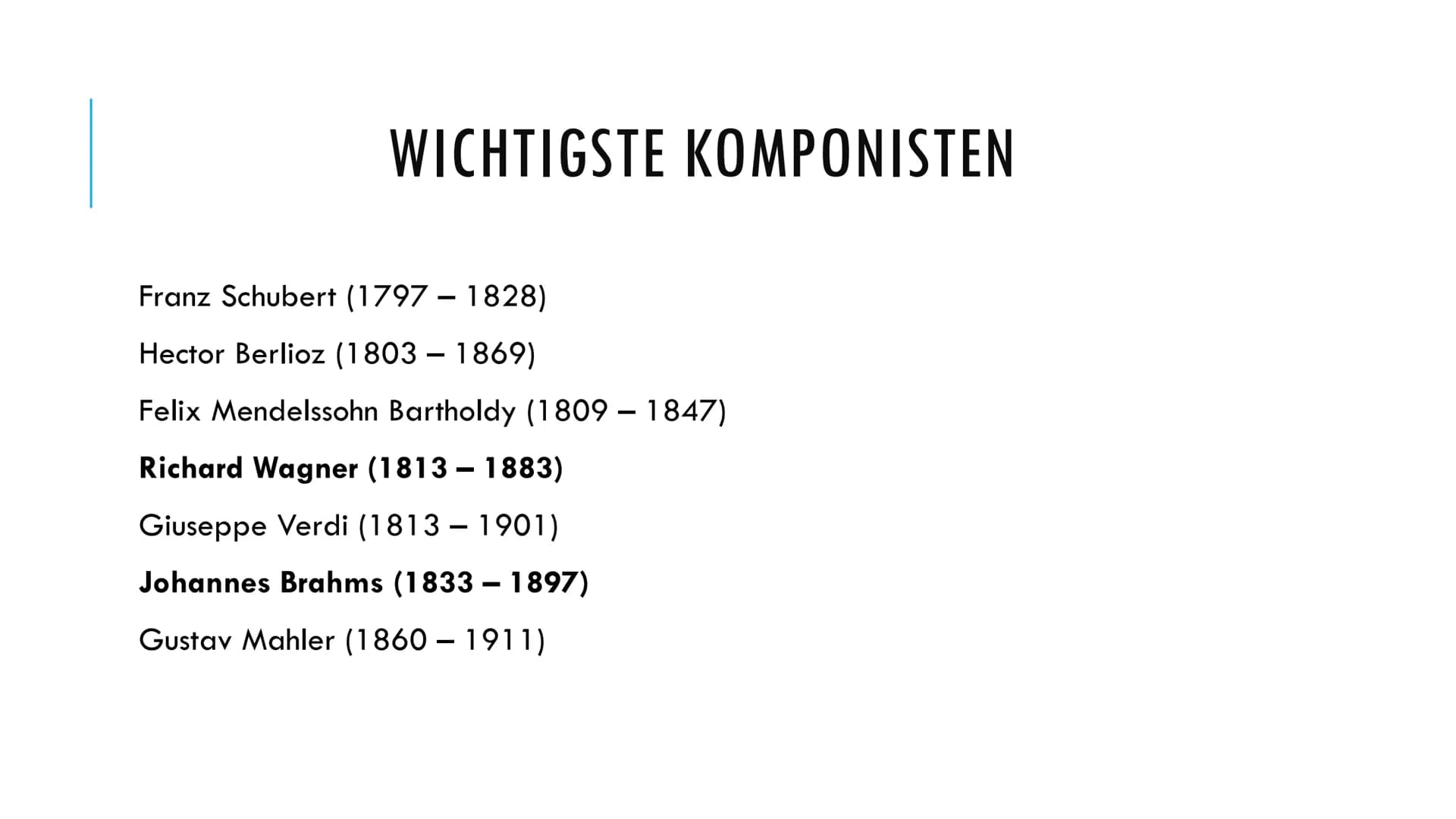 
<p>Die Romantik Epoche erstreckt sich von 1795 bis 1848 und lässt sich in Frühromantik (1795-1804), Hochromantik (1805-1815) und Spätromant