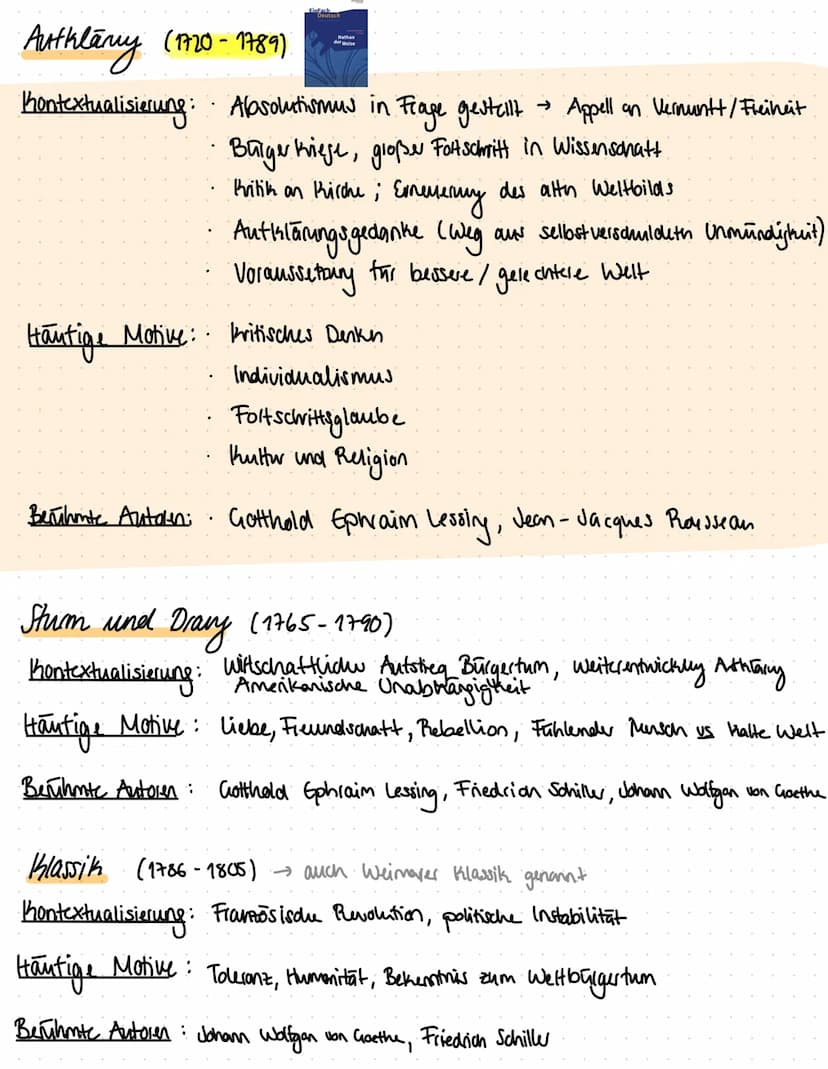 EPOCHEN Sturm & Drany
(1765-1790)
Aufkläruy
(1720-1789)
Klassik Realismus
(1786-1805) (1848-1890).
.
Barock
(1600-1720)
Barock (1600-1770)
P