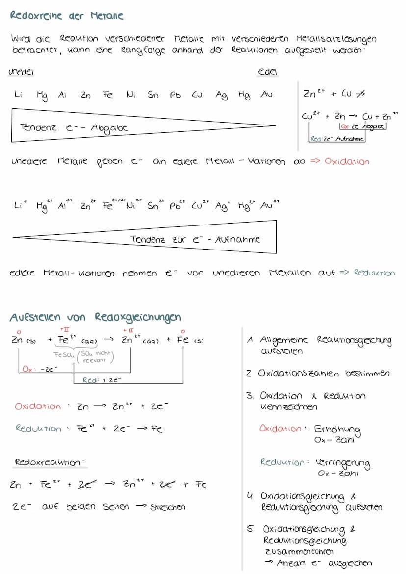 Begrifflichkeiten
Oxidation Abgabe von
Reduktion:
é
Aufnahme von e-
Redoxreaktion: Oxidation & Reduktion laufen gleichzeitig ab
Oxidationsmi