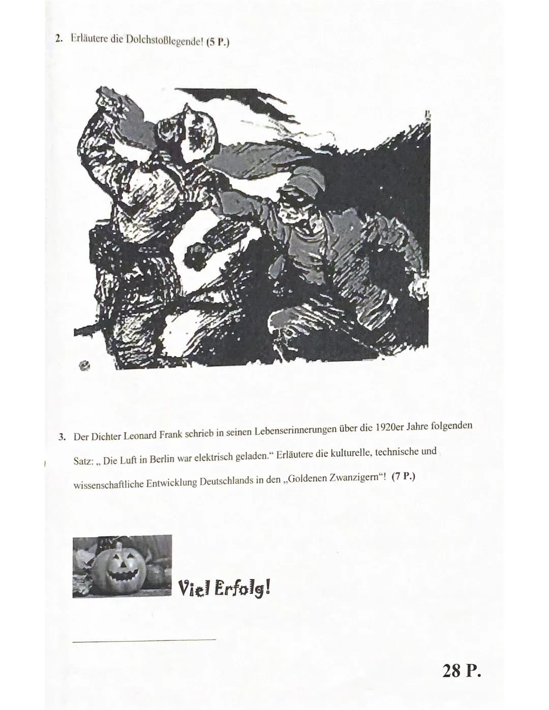 Klasse R10b/Geschichte/Herr Franz
Name: Pauline von Arx
LERNKONTROLLE: Die Weimarer Republik
1. Welche der folgenden Aussagen sind richtig u