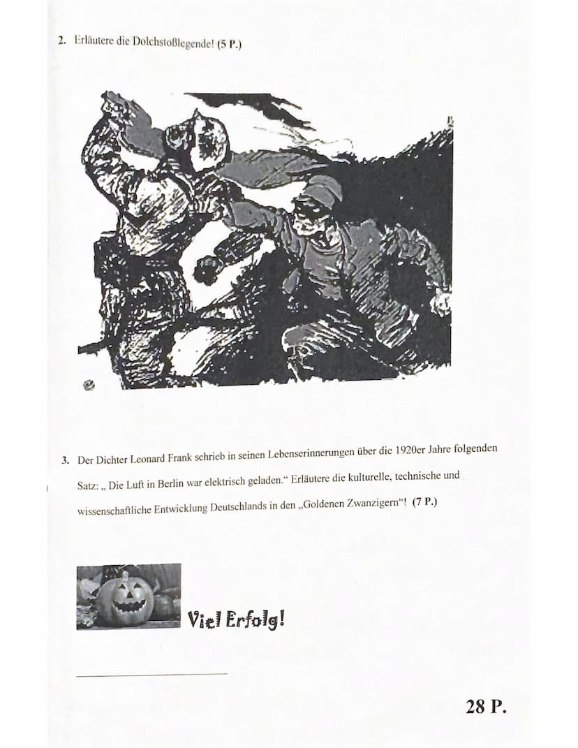 Klasse R10b/Geschichte/Herr Franz
Name: Pauline von Arx
LERNKONTROLLE: Die Weimarer Republik
1. Welche der folgenden Aussagen sind richtig u