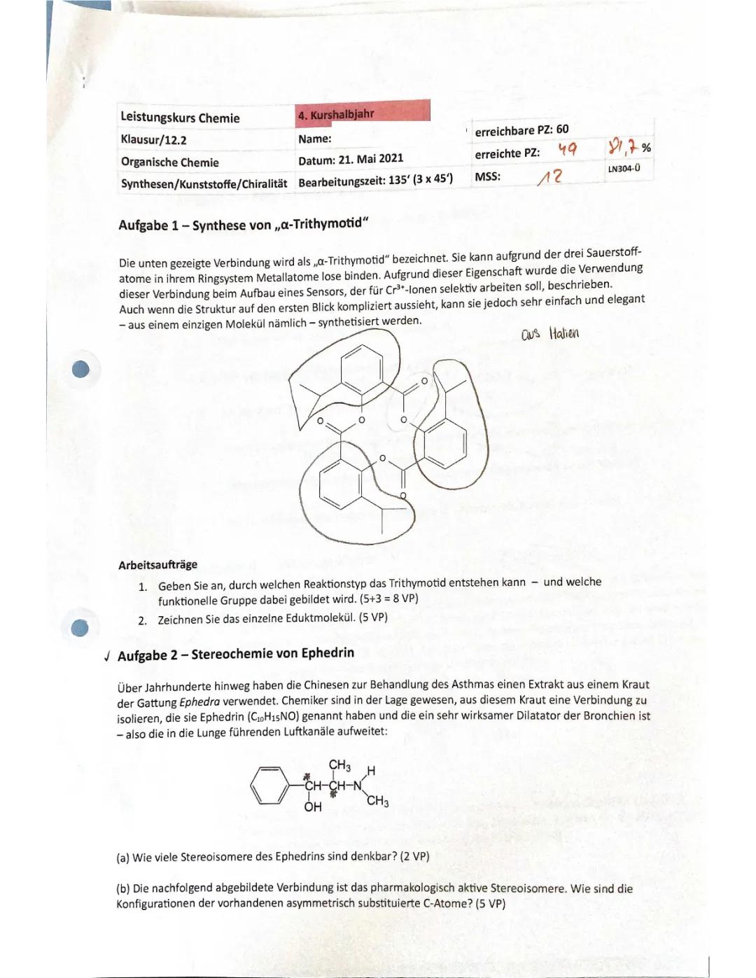 Entdecke die TUM Chemie: Von Organischer Chemie bis zu Stereochemie Übungen