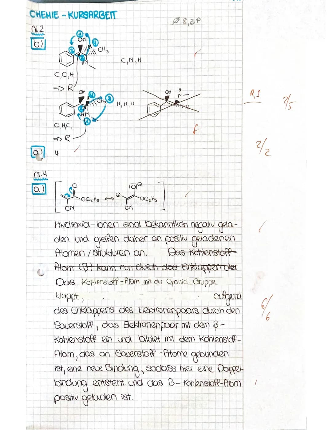 Leistungskurs Chemie
4. Kurshalbjahr
Klausur/12.2
Name:
Organische Chemie
Datum: 21. Mai 2021
Synthesen/Kunststoffe/Chiralität Bearbeitungsz