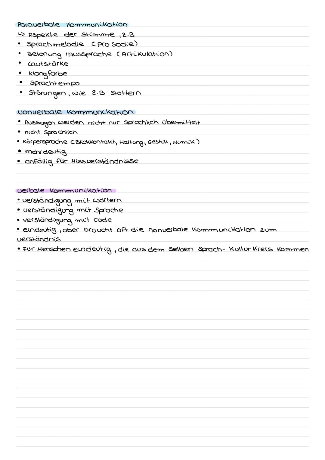 Parauerbale Kommunikation
L> Aspekte der Stimme, Z. B.
Sprach melodie ( pro sodie)
Betonung / Aussprache (Artikulation)
Cautstärke
●
Nonverb