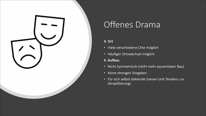 Offenes und Geschlossenes
Drama Gliederung
Grundstruktur eines Theaterstücks
Aufbau eines Dramas
Aristoteles
Komödie & Tragödie
Geschlossene