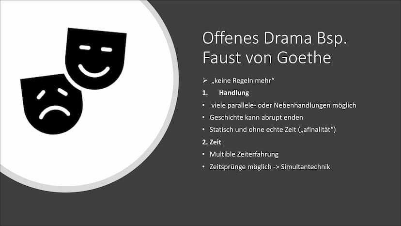 Offenes und Geschlossenes
Drama Gliederung
Grundstruktur eines Theaterstücks
Aufbau eines Dramas
Aristoteles
Komödie & Tragödie
Geschlossene