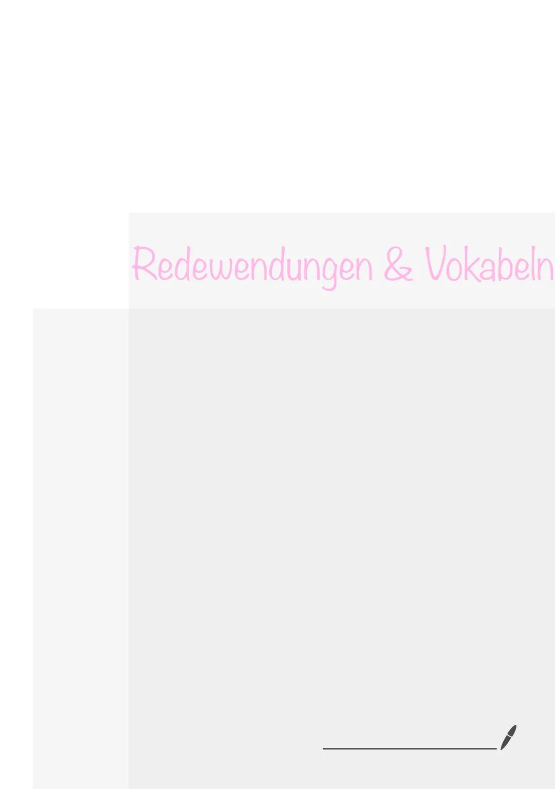 Redewendungen & Vokabeln ·
The text is composed of
three parts.
The second part can be subdivided.
The main part of the text consists
of...
