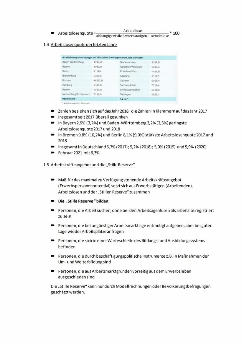 Ziele der Wirtschaftspolitik konkret: Vollbeschäftigung → Handout
1. Messung der Arbeitslosigkeit
1.1 Definitionen
Erwerbsfähige: Alle Mensc
