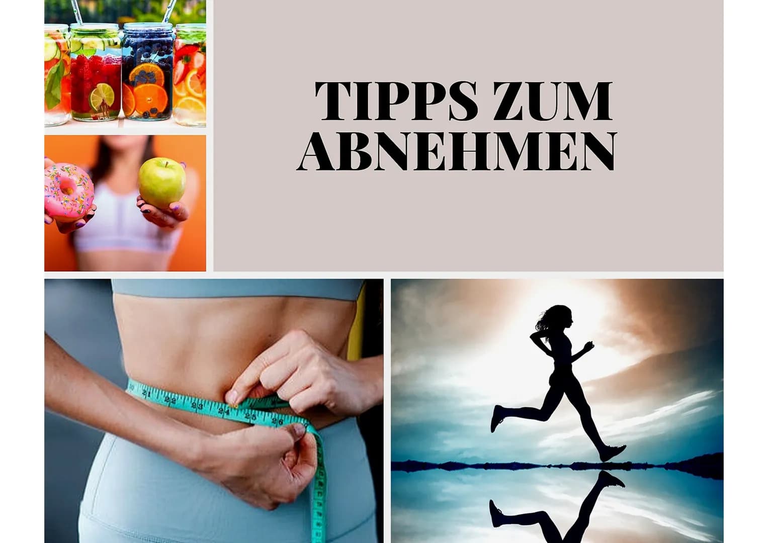 NA
TIPPS ZUM
ABNEHMEN
SURORUBE Tipps zum Abnehmen
• Abwechslungsreich essen und kalorienarm
• Viel Obst und Gemüse essen/ 5- mal am Tag
• Ge