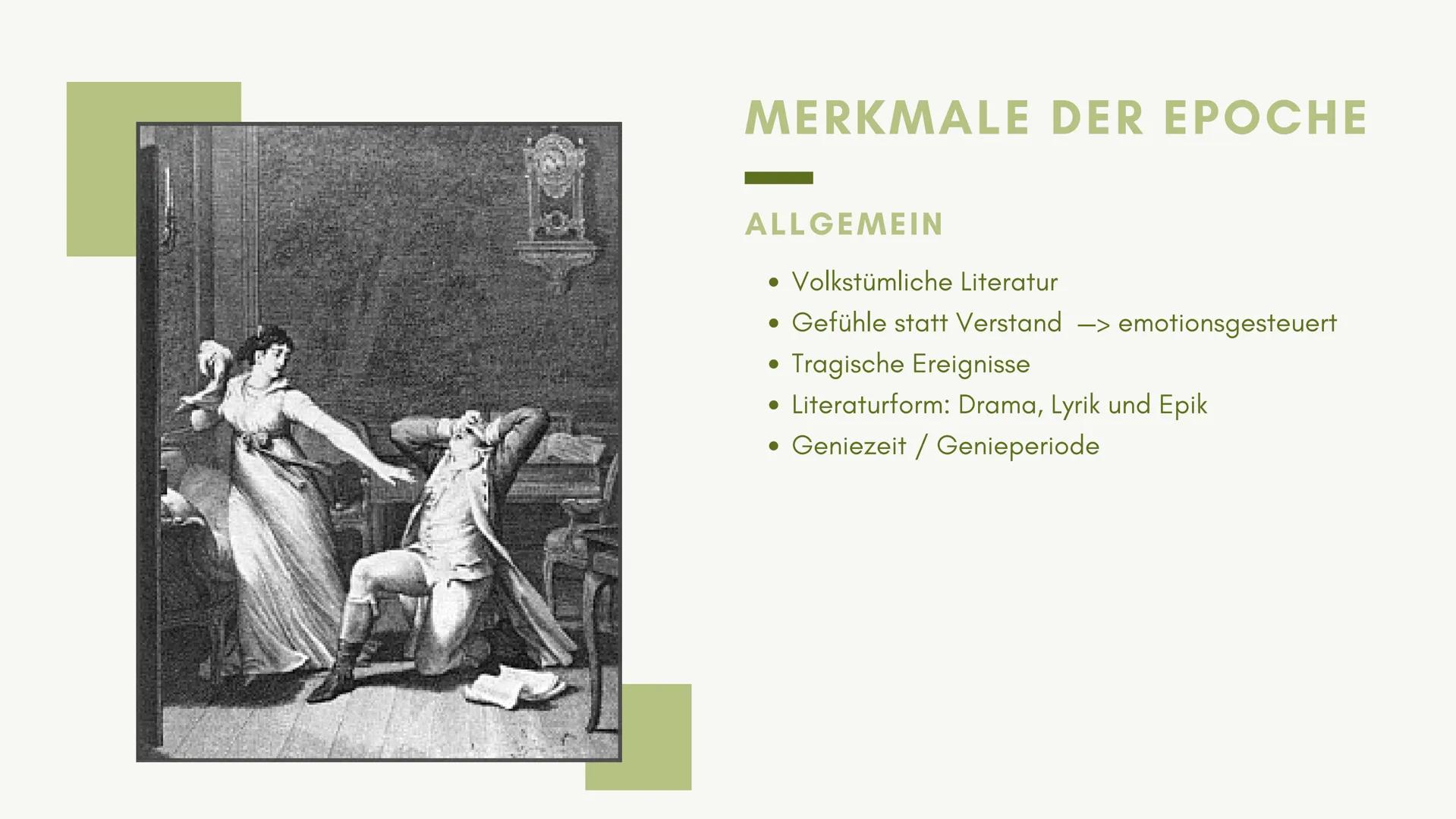 STURM
UND
DRANG # GLIEDERUNG

-

*   Allgemeine Informationen
*   Merkmale der Epoche
*   Literatur
*   Zentrale Ideen
*   Autoren und ihre 