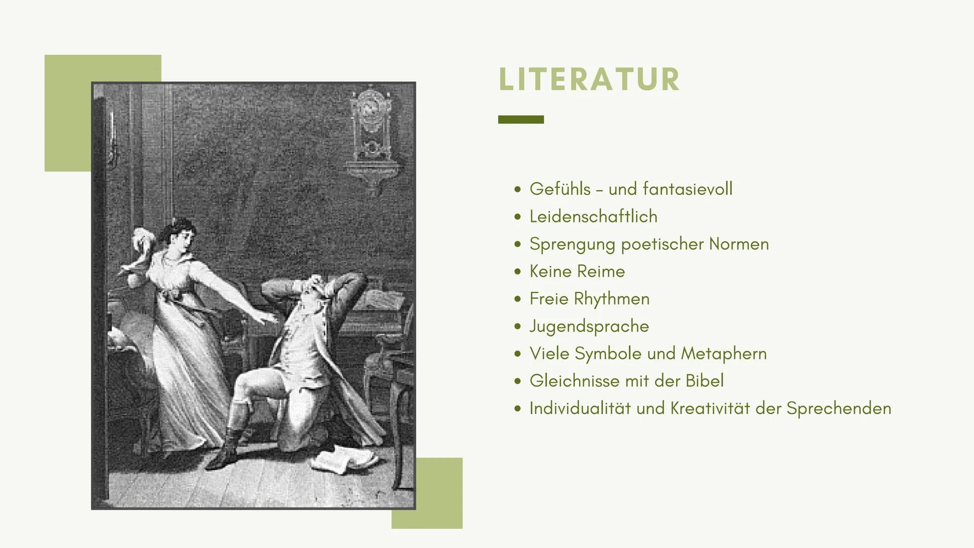 STURM
UND
DRANG # GLIEDERUNG

-

*   Allgemeine Informationen
*   Merkmale der Epoche
*   Literatur
*   Zentrale Ideen
*   Autoren und ihre 