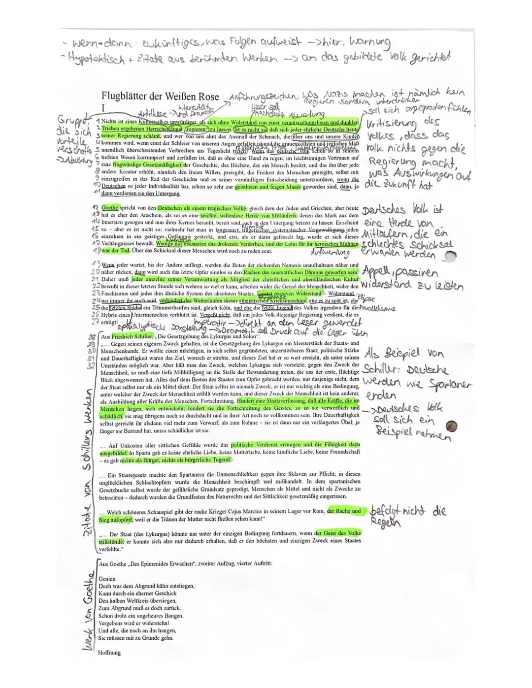- wenn-dann zukünftiges, was Folgen aufweist ->hier: Warnung
- Hypotaktisch + Zitate aus berühmten Werken -> an das gebildete volk gerichtet