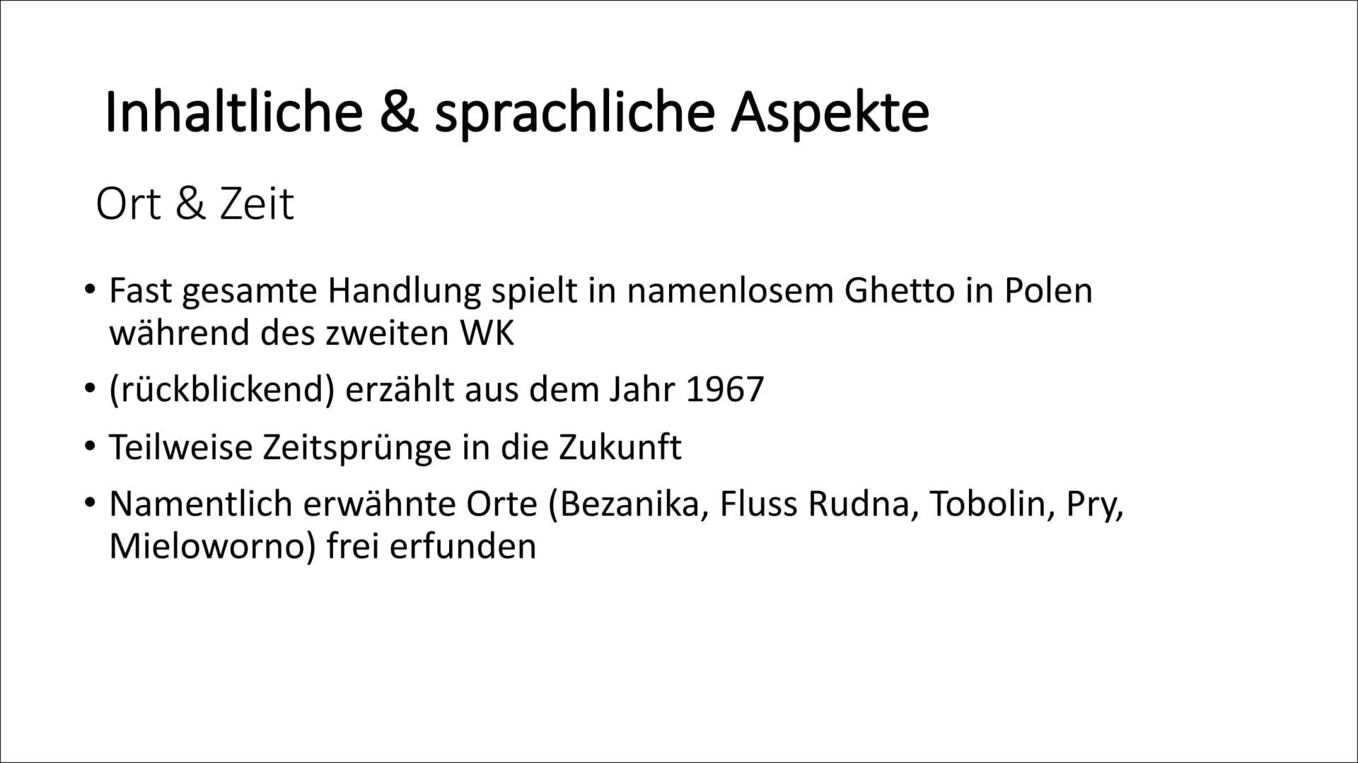 ✡X
Jakob der Lügner - Jurek Becker
JAYME
a
GETTO
Buchpräsentation
GETTO • Allgemeines
Inhaltliche & sprachliche Aspekte:
• Ort & Zeit
Regeln