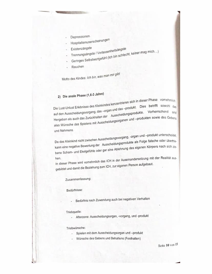 Abitur
Die psychoanalytische Theorie - Zusammenfassung
1. Grundannahmen der Psychoanalytischen Theorie
2. Instanzenmodell
3. Abwehrmechanism