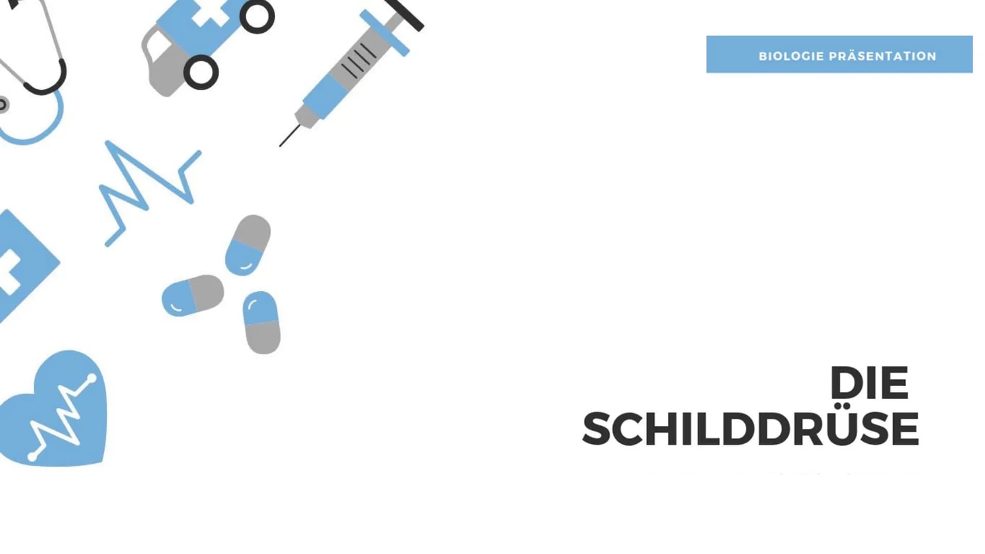 M
K
BIOLOGIE PRÄSENTATION
DIE
SCHILDDRÜSE Gliederung
> Allgemeines
Die Thyroxinherstellung
a) Wirkung
b) Regulationsprinzip
c) Regelkreissch