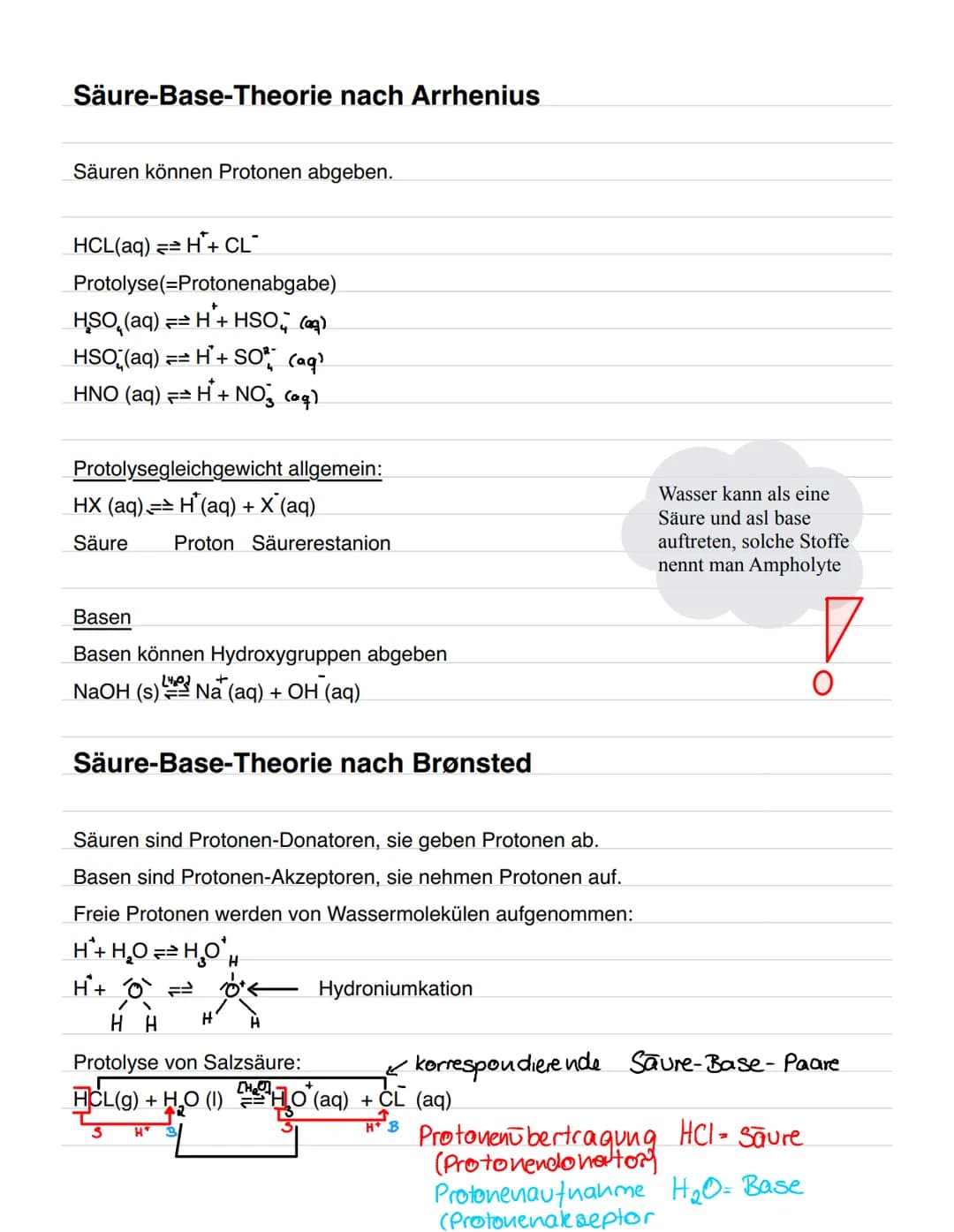 Sauren und Basen
Mineralsäure
Salzsäure
●
Allgemein:
Säuren aus der siebten Hauptgruppe sind
Halogenwasserstoffsäuren
Schwefelsäure
Salpeter