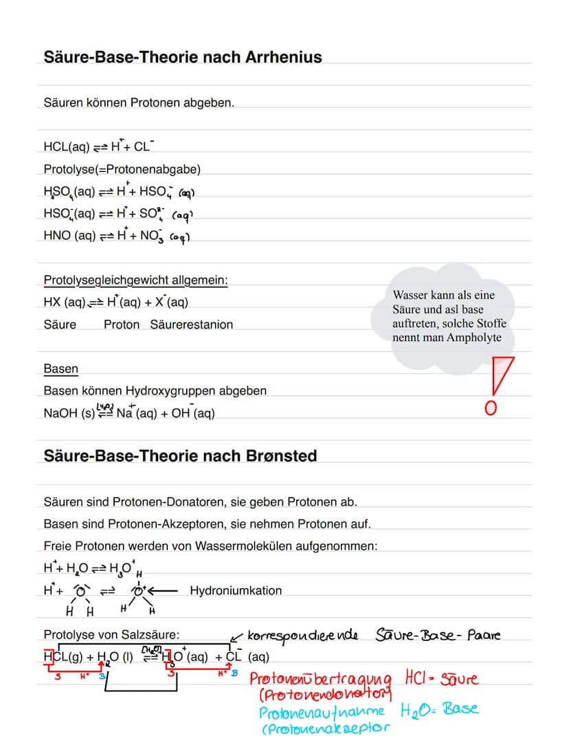 Sauren und Basen
Mineralsäure
Salzsäure
●
Allgemein:
Säuren aus der siebten Hauptgruppe sind
Halogenwasserstoffsäuren
Schwefelsäure
Salpeter