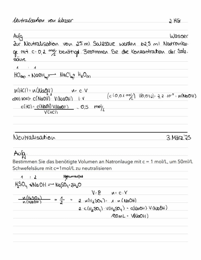 Sauren und Basen
Mineralsäure
Salzsäure
●
Allgemein:
Säuren aus der siebten Hauptgruppe sind
Halogenwasserstoffsäuren
Schwefelsäure
Salpeter
