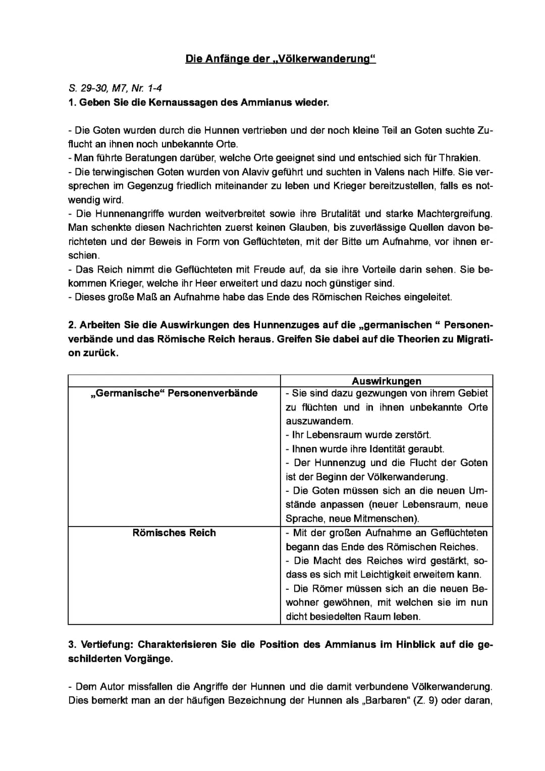 Die Völkerwanderung und Ammianus Marcellinus – Eine Erklärung
