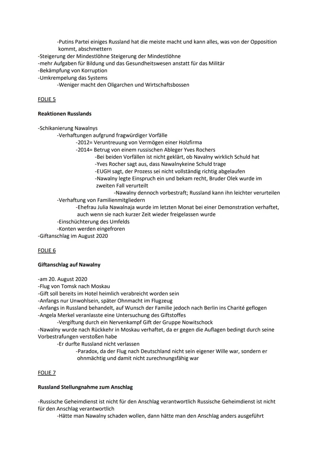 Nawalny Präsentation
FOLIE 1
Gliederung
-Wer ist Alexei Nawalny?
-Regierungskritische Aktivitäten
-Reaktionen Russlands
-Giftanschlag
-Posit