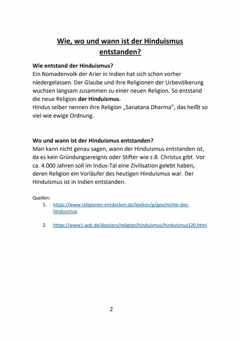 Der
Hinduismus
SIBBENEN Inhaltsverzeichnis
Thema
Allgemeine Informationen
Wie, wo und wann ist der Hinduismus entstanden?
Gottheiten der Hin