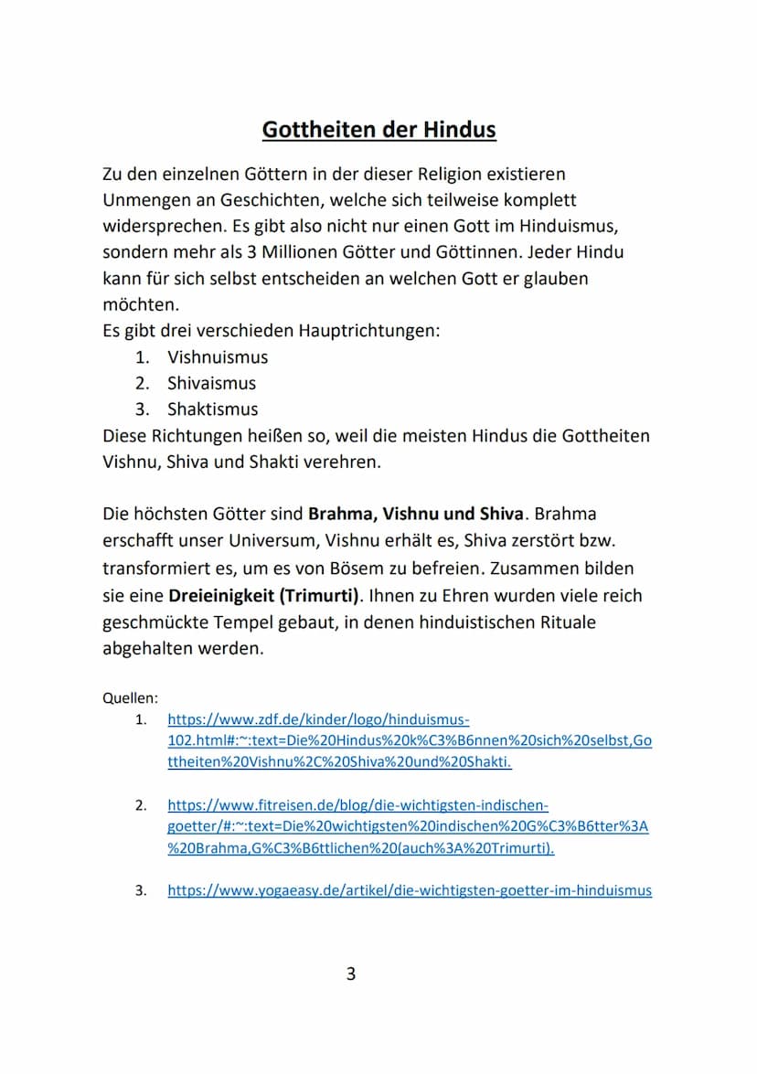 Der
Hinduismus
SIBBENEN Inhaltsverzeichnis
Thema
Allgemeine Informationen
Wie, wo und wann ist der Hinduismus entstanden?
Gottheiten der Hin