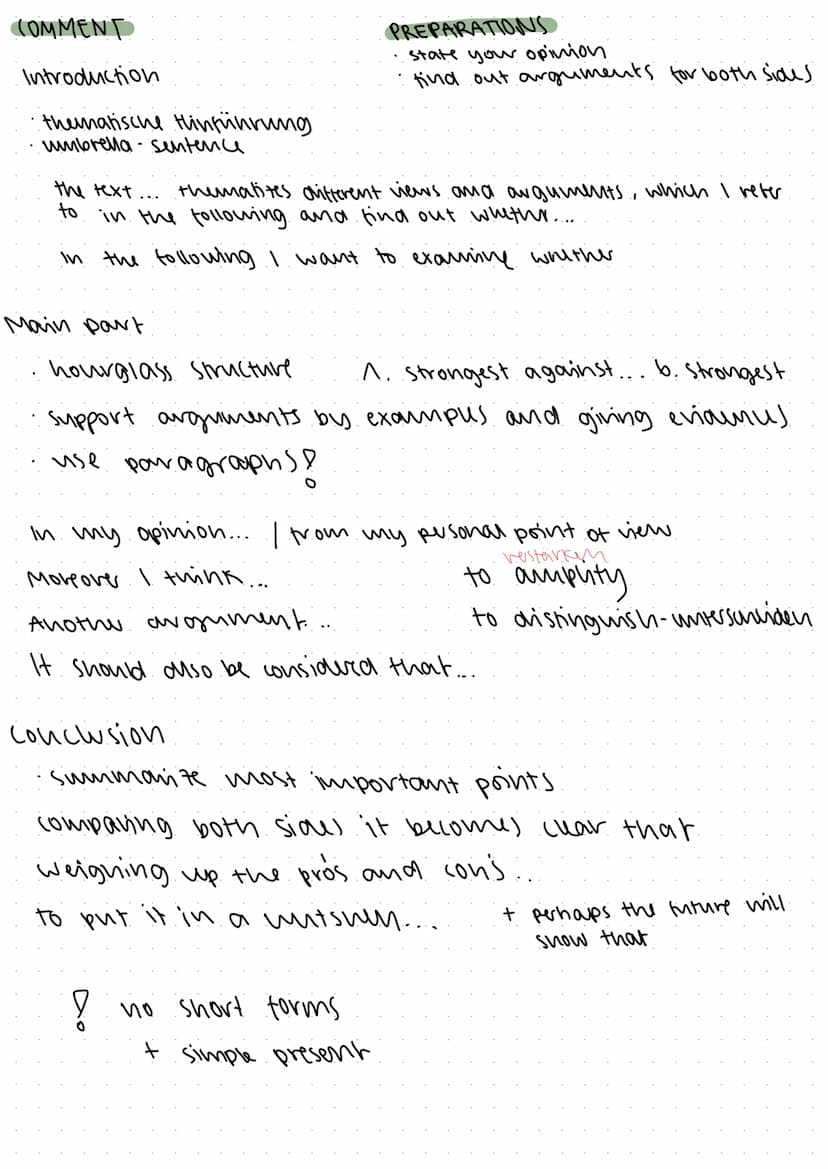 Summary
umbrella sentence
find the 5 who's (who? what? Where? When? why?
• giving paragraphs a headline
structure your notes for a logical t