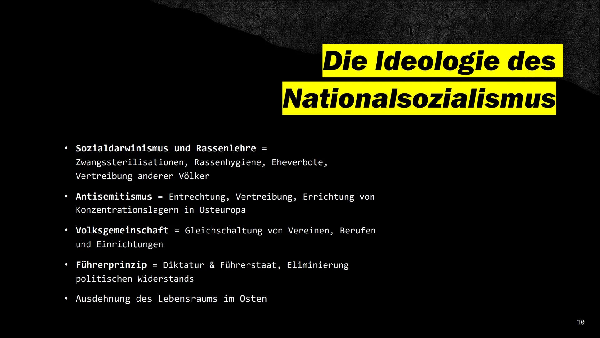 # Der

Nationalsozialismus # Was seht ihr hier? Adolf Hitler

Die bekannteste
Person, wenn man an
die NS-Zeit denkt.

3 # Inhalt

*   Was is