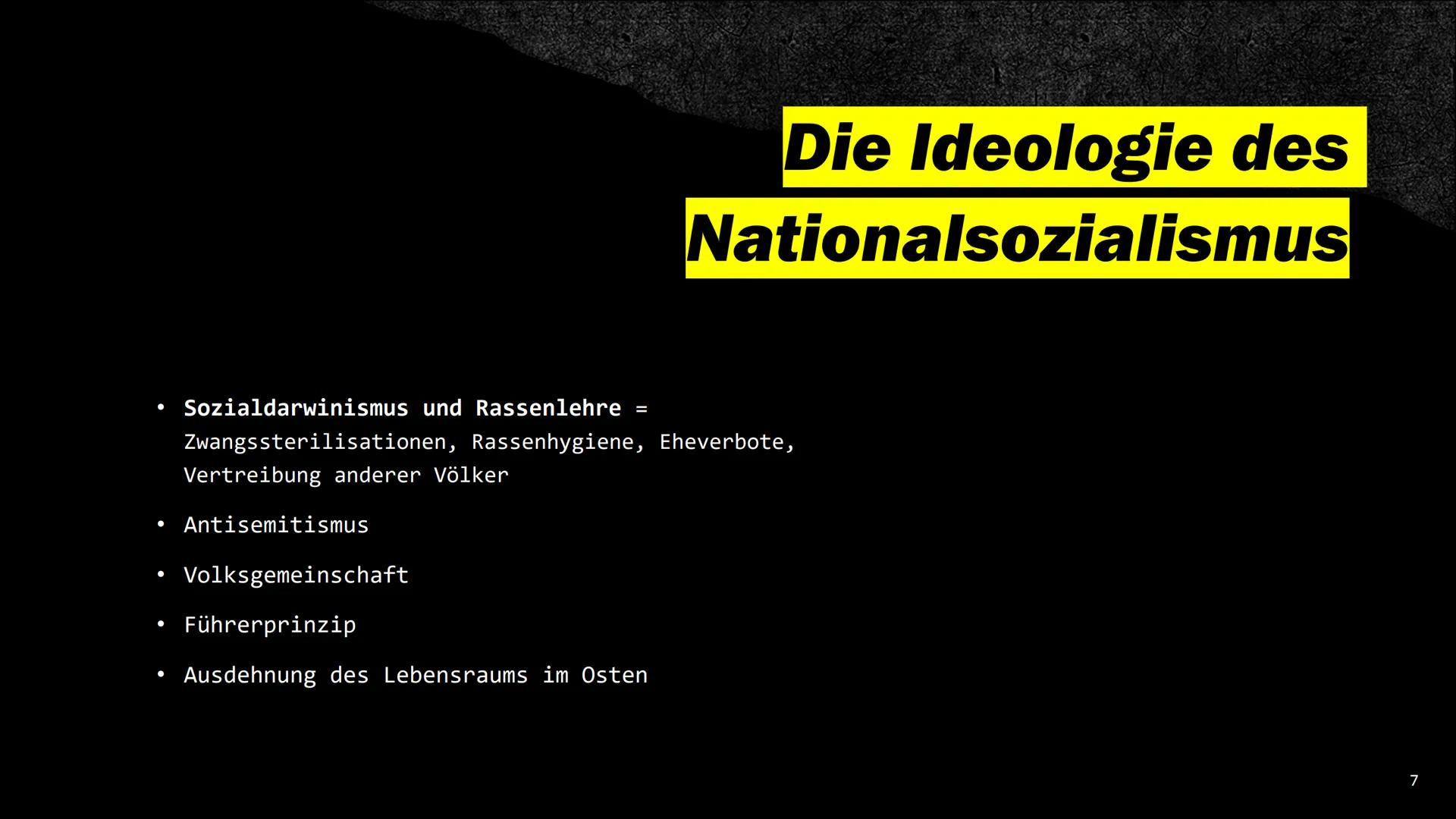 # Der

Nationalsozialismus # Was seht ihr hier? Adolf Hitler

Die bekannteste
Person, wenn man an
die NS-Zeit denkt.

3 # Inhalt

*   Was is